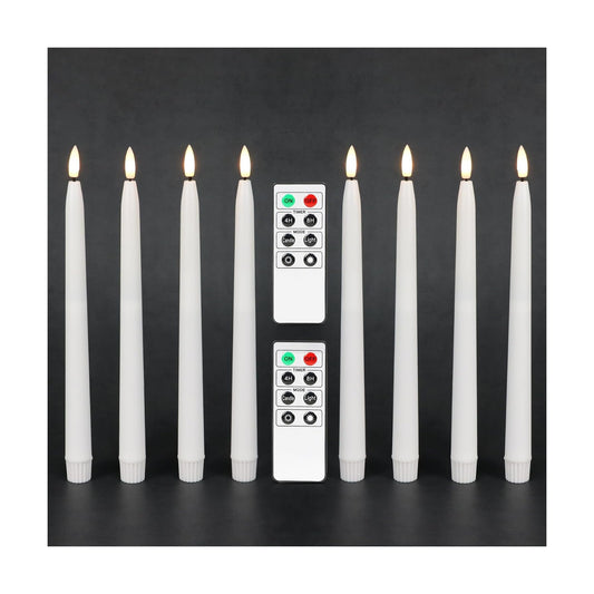 Flameless Taper Candles with Timer, Battery Operated Led Candle Sticks Real Wax Finished, 2 Remotes and Batteries