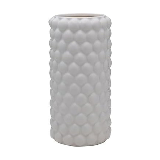 Ceramic Decorative Vase / 11.8 Inch / White / 12 Inch