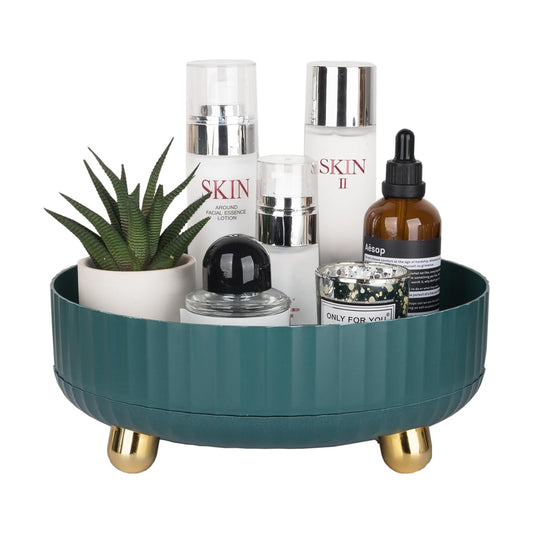 Makeup Perfume Organizer Tray 360 Degree Rotating Lazy Susan Skincare Lotion / Blue Green / Set of 9