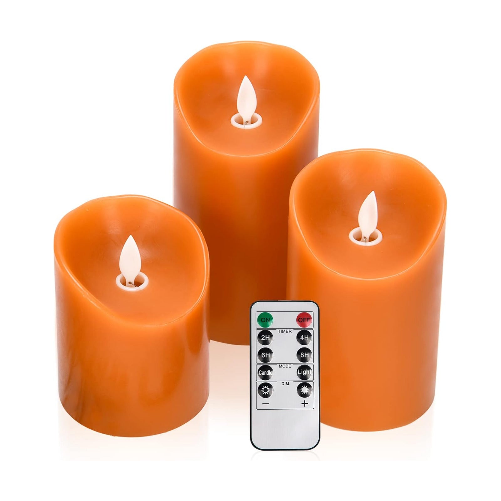 AKU TONPA Real Wax Flickering Flameless Candles Battery Operated LED Fake Candle Set with Remote Control and Timer for