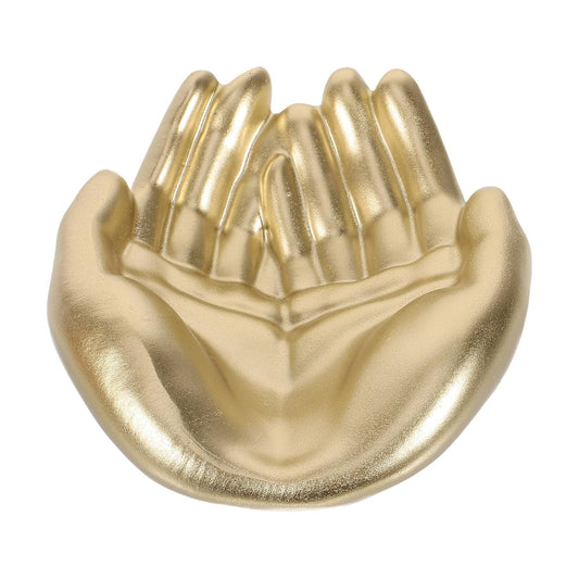 Palm Shape Jewelry Organizer Tray Resin Jewelry Storage Plate / 12 x 10.5 x 4.5 / CM / Golden