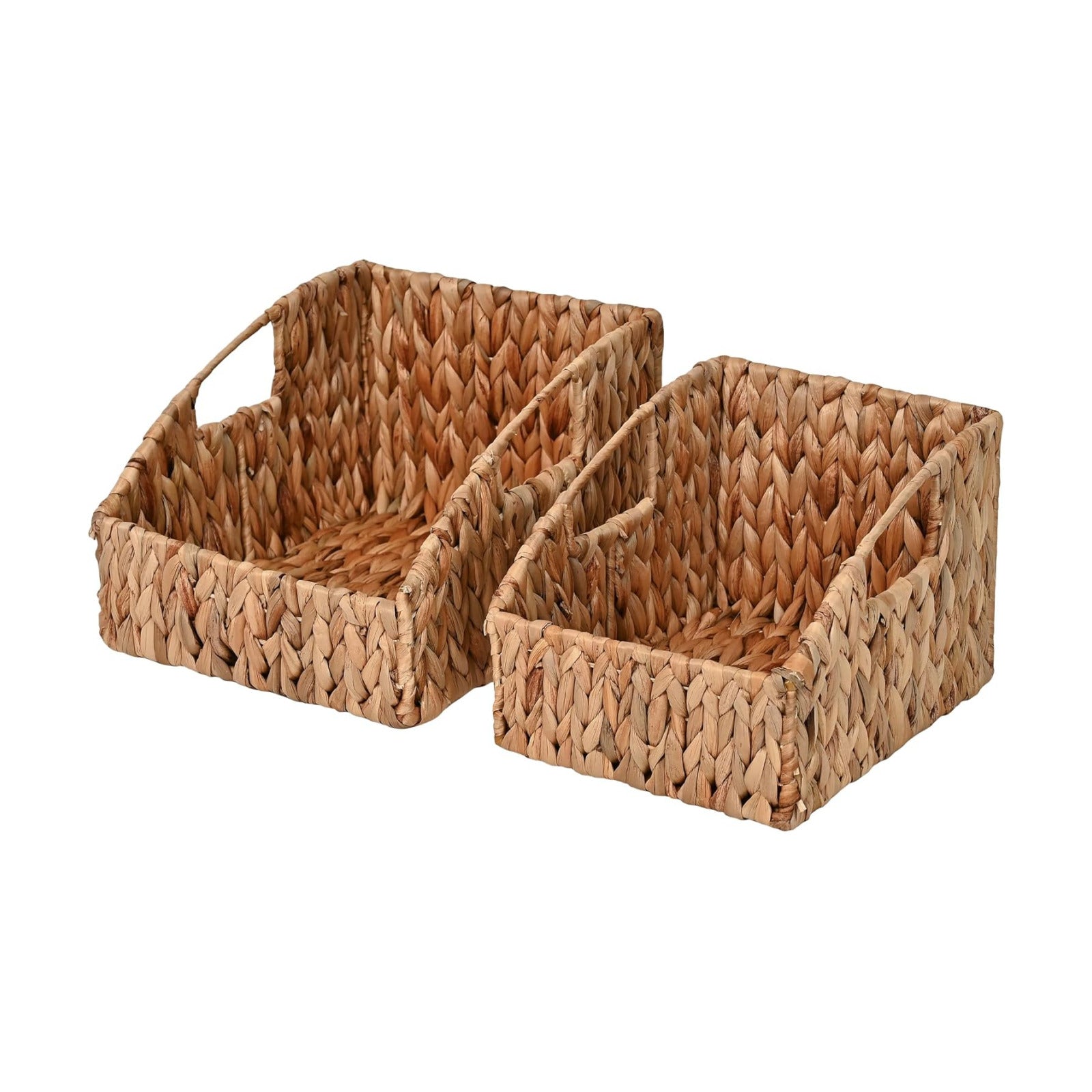 BSK1007A- Havanah Southwestern Hand-Woven Hyacinth Slanted Nesting Wicker / Natural / Set of 2