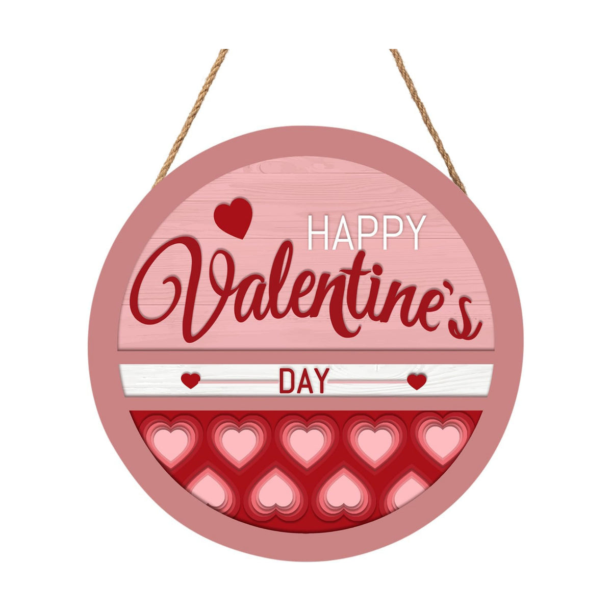 Happy Valentine's Day Welcome Door Sign 12”x12” Valentines Day Decorations Door Hanger Rustic Wooden Hanging Wall Plaque Sign Valentine Wreaths for Front Door Porch Farmhouse Housewarming