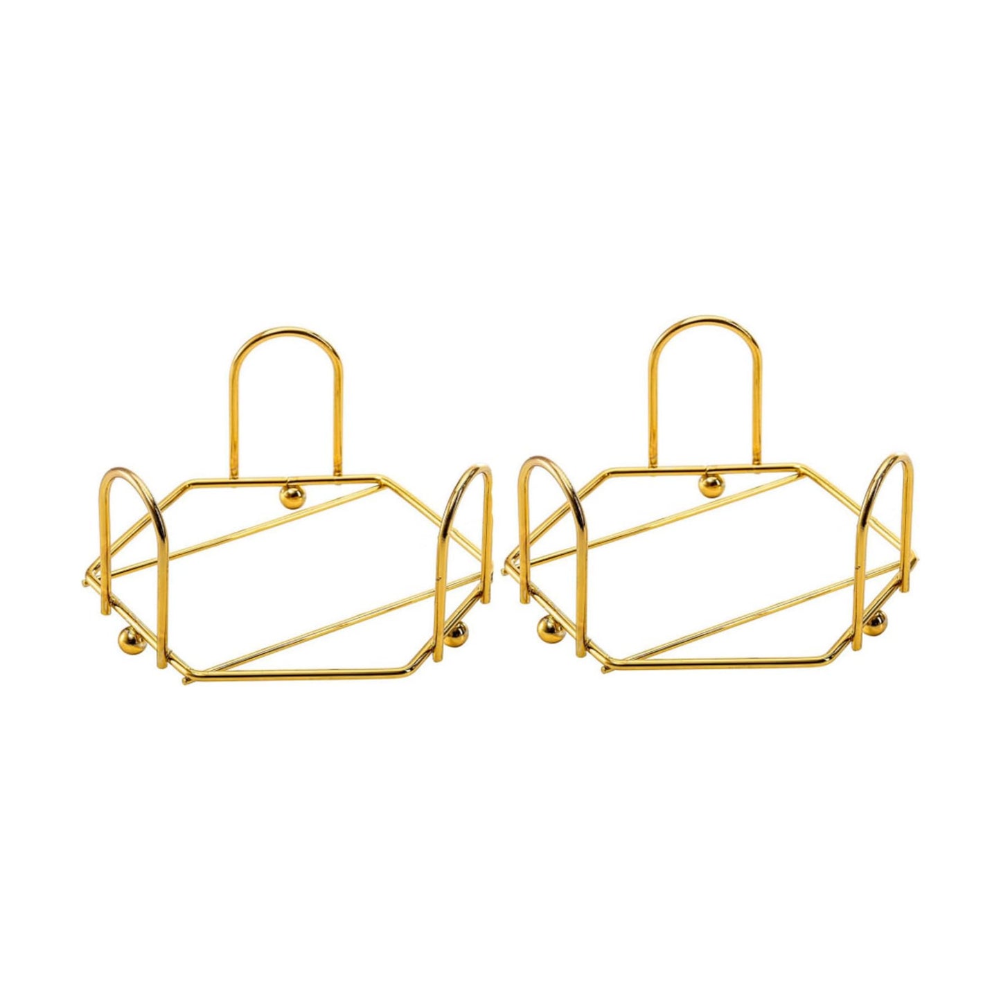 Modern Hexagon Iron Metal Coaster Holder Bulk Cup Storage Caddy for Round / Gold / 4 Inch / Set of 2