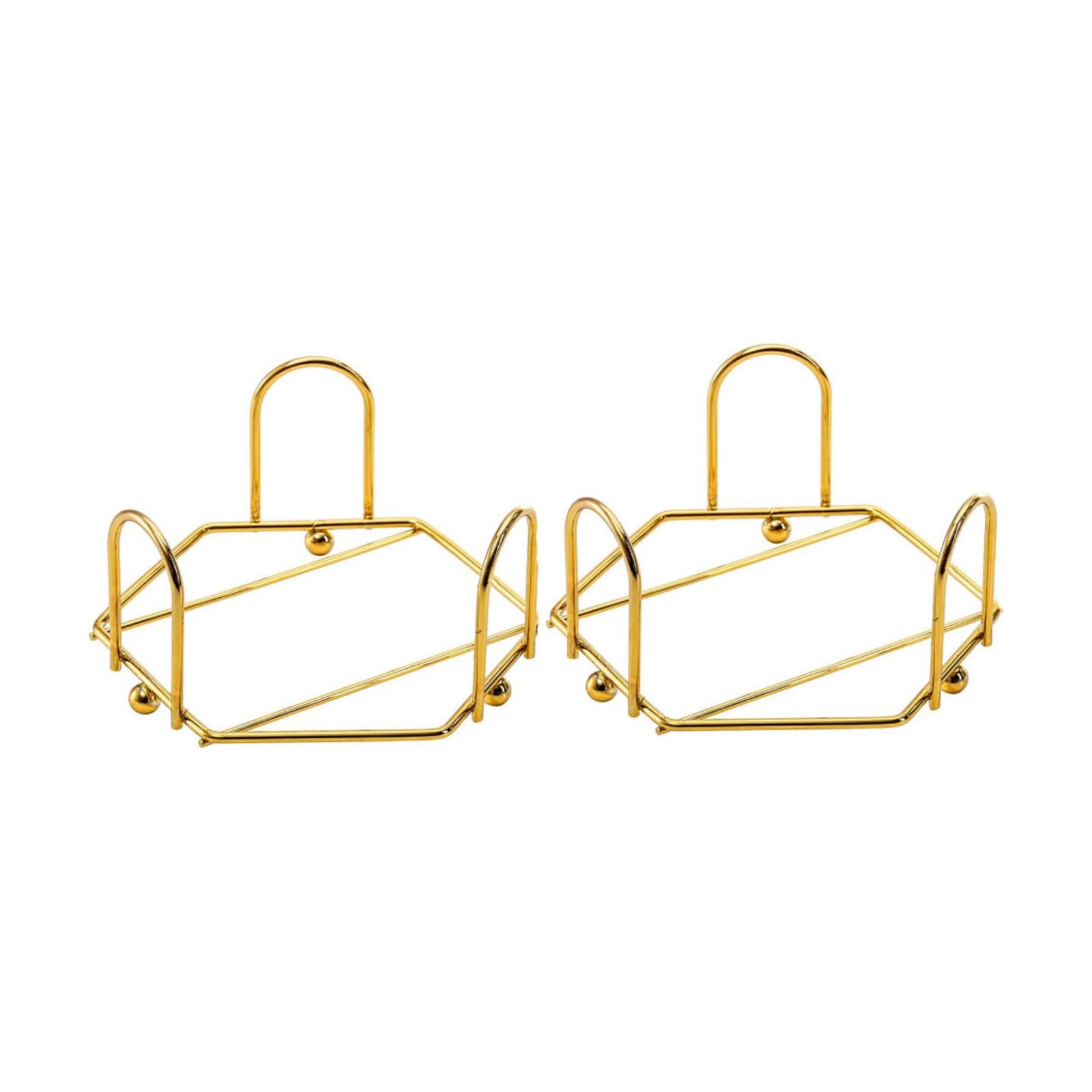 Modern Hexagon Iron Metal Coaster Holder Bulk Cup Storage Caddy for Round / Gold / 4 Inch / Set of 2