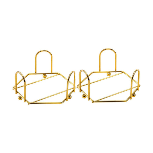 Modern Hexagon Iron Metal Coaster Holder Bulk Cup Storage Caddy for Round / Gold / 4 Inch / Set of 2