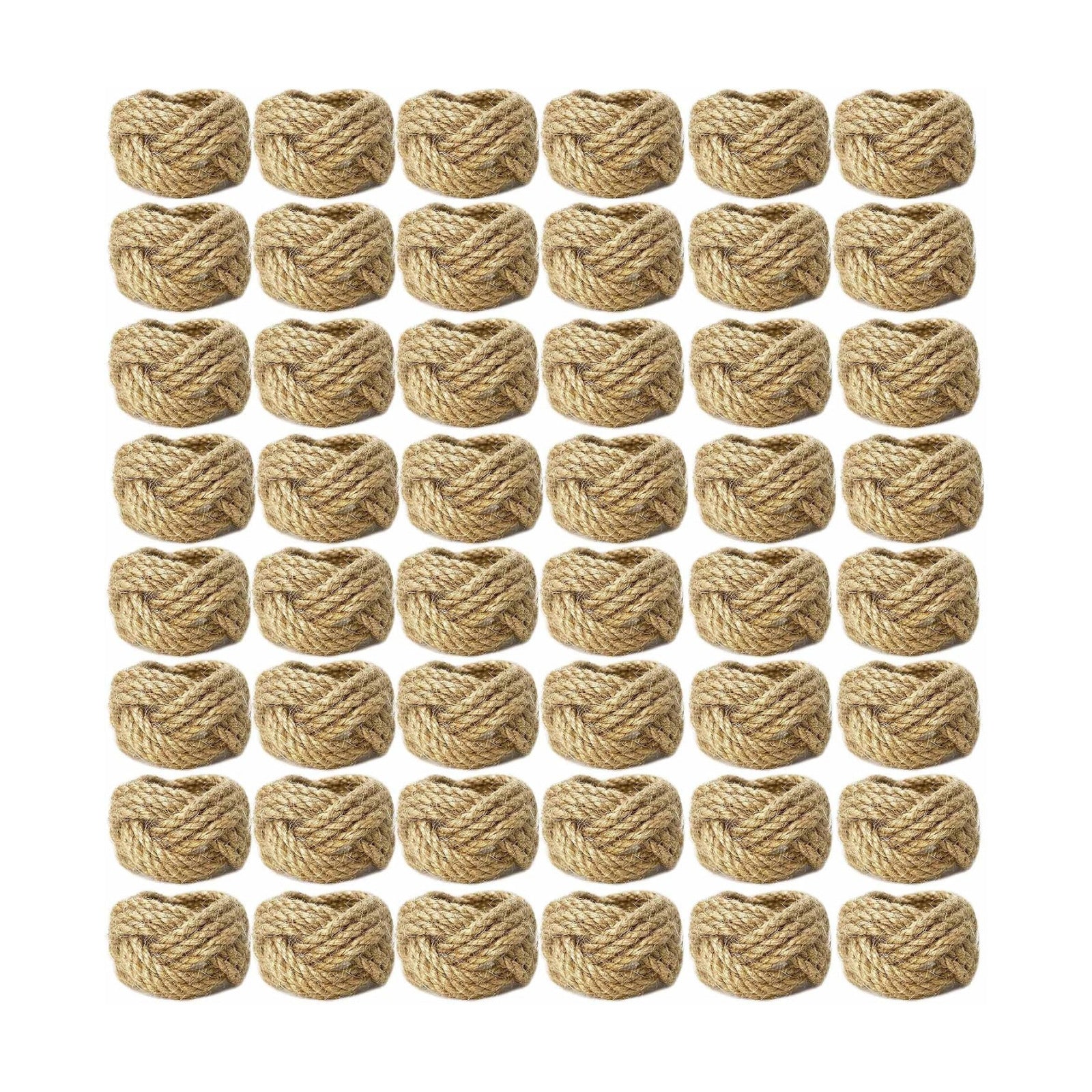 WINGFISH Woven Napkin Rings Set of 50 Farmhouse Burlap Jute Napkin Rings Bulk for Dinning Table, Nautical Napkin Ring