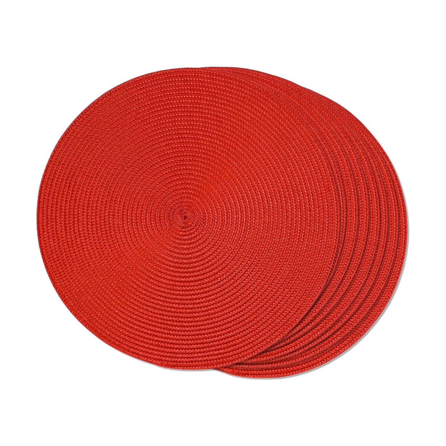 FunWheat Round Braided Placemats Set of 8 Place Mats for Dining Table Woven Washable Non-Slip Table Mats 15