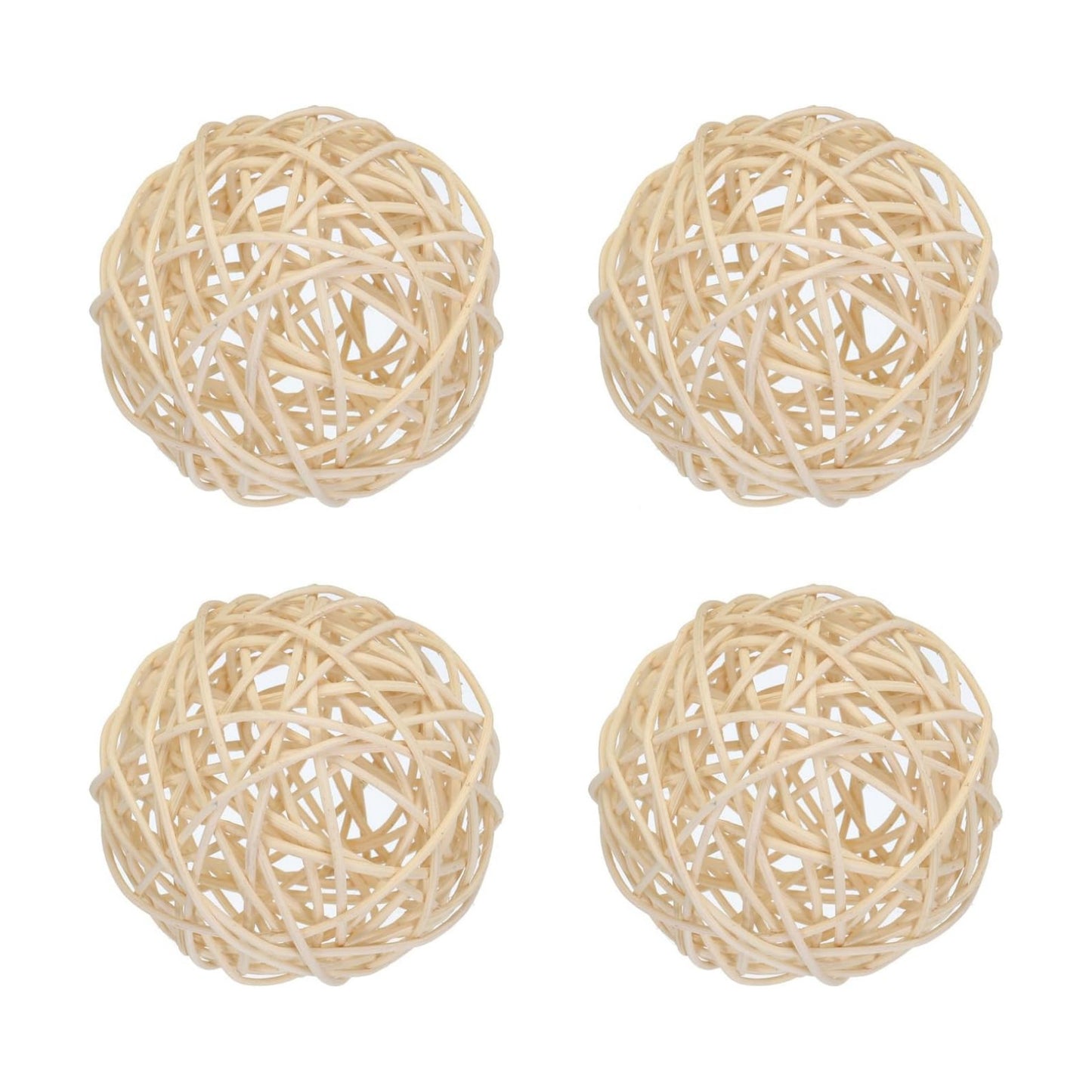 Wicker Rattan Balls Rattan Decorative Balls for Centerpiece Bowls / Natural / 3.9 Inch / Set of 4