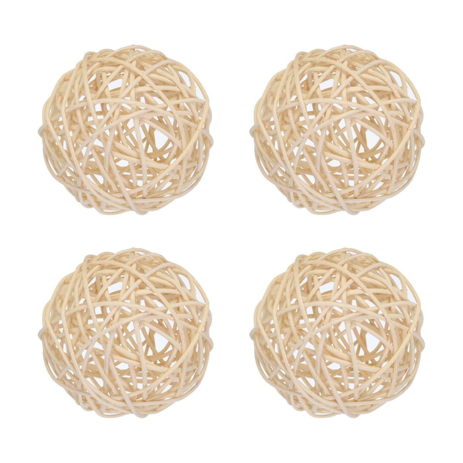 Wicker Rattan Balls Rattan Decorative Balls for Centerpiece Bowls / Natural / 3.9 Inch / Set of 4