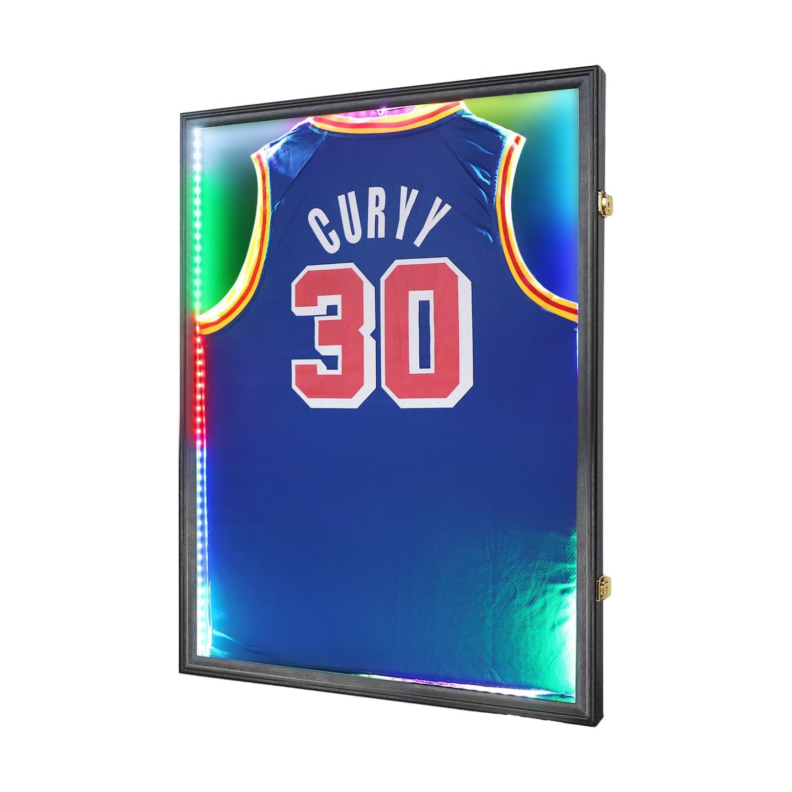 LED Large Lockable Jersey Shadow Box UV Acrylic for Sports Jersey | LED remote lights,shatterproof acrylic,anti-theft