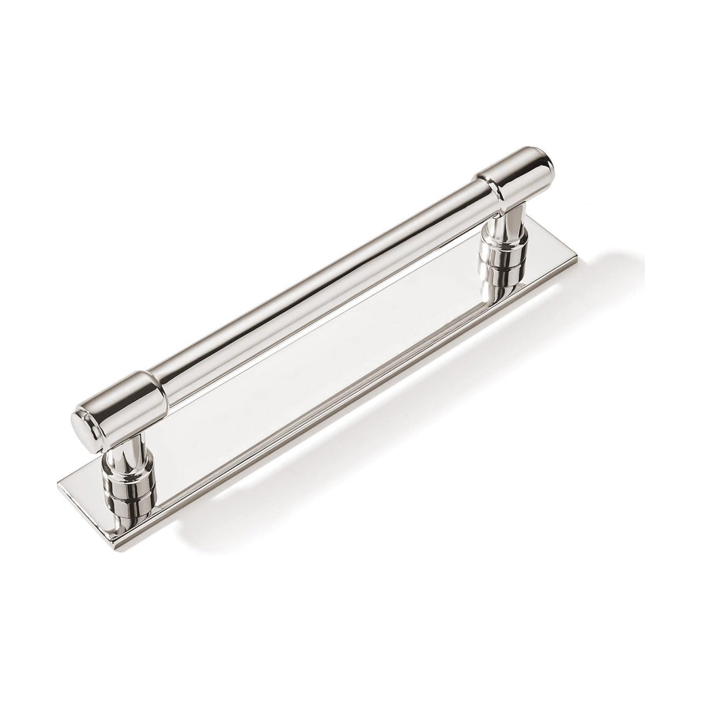 5 Pack 5 inch (128 mm) Center to Center Polished Nickel Cabinet Pull Backplate with Base Plate Zinc Solid Kitchen