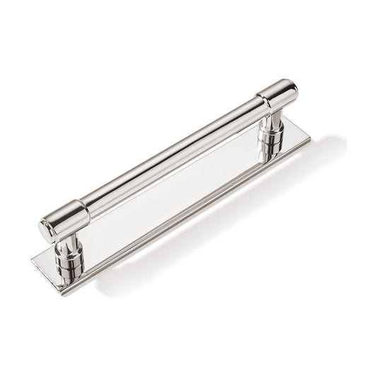 5 Pack 5 inch (128 mm) Center to Center Polished Nickel Cabinet Pull Backplate with Base Plate Zinc Solid Kitchen