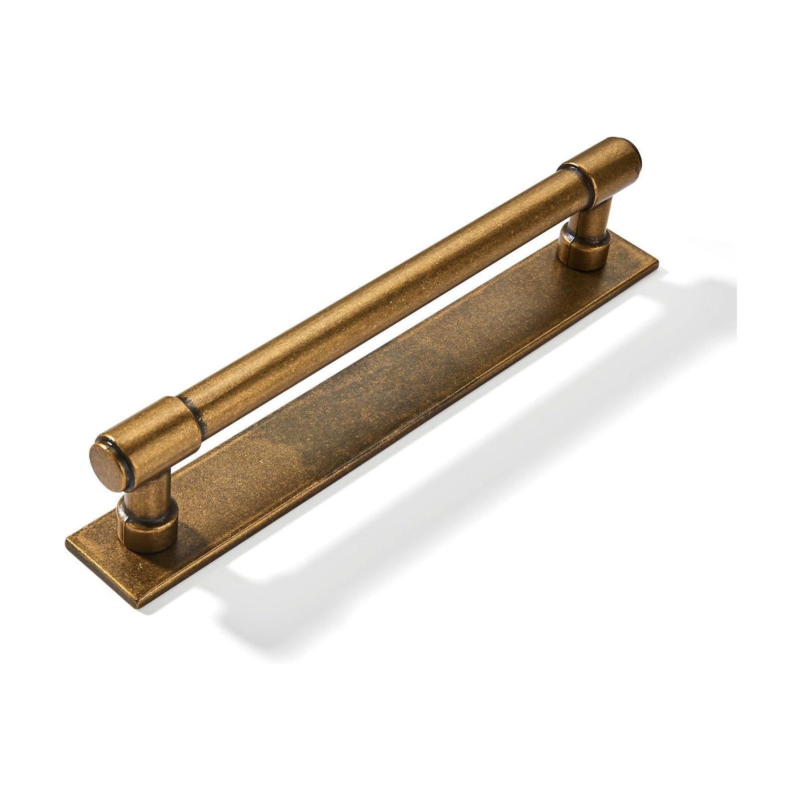 5 Pack 5 inch (128 mm) Center to Center Antique Brass Cabinet Pull Backplate with Base Plate Zinc Solid Vintage Kitchen