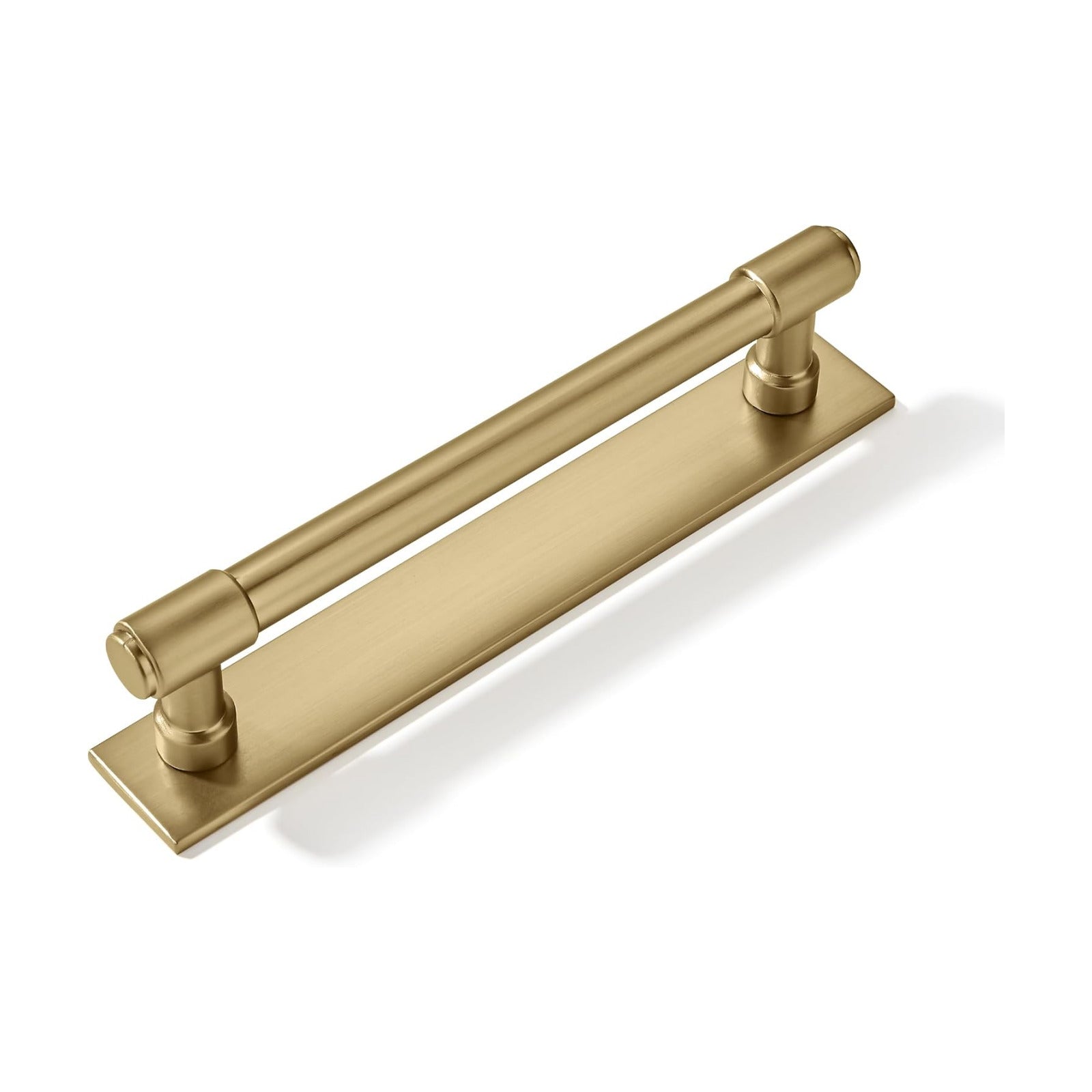 5 Pack 5 inch (128 mm) Center to Center Champagne Bronze Cabinet Pull Backplate with Base Plate Zinc Solid Satin Brass