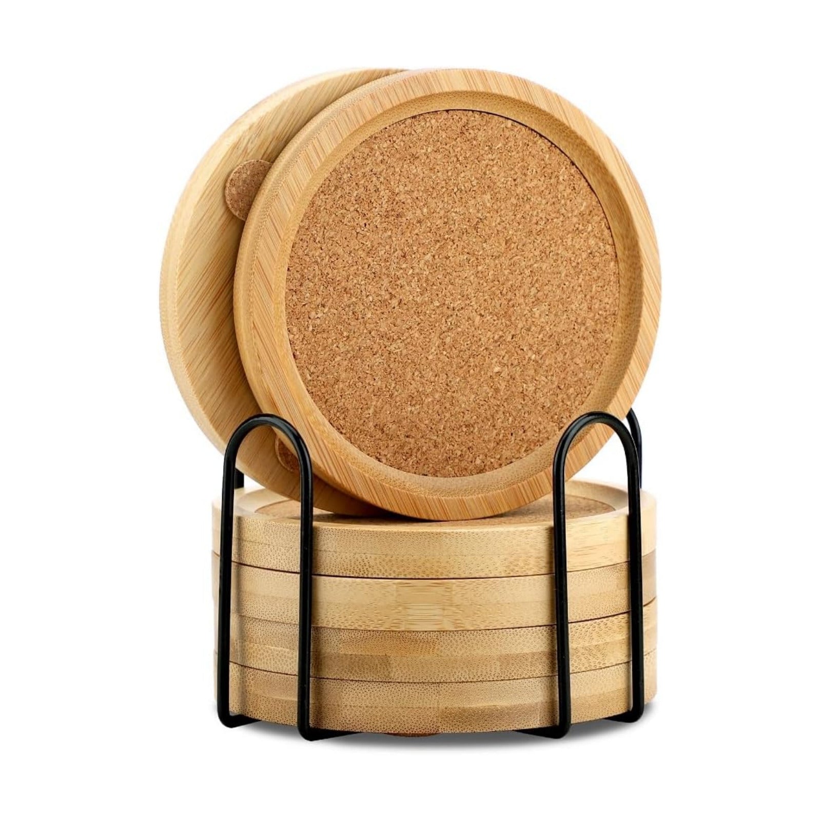 Holder / Bamboo Coasters for Drinks Coaster Sets Rustic / Set of 6