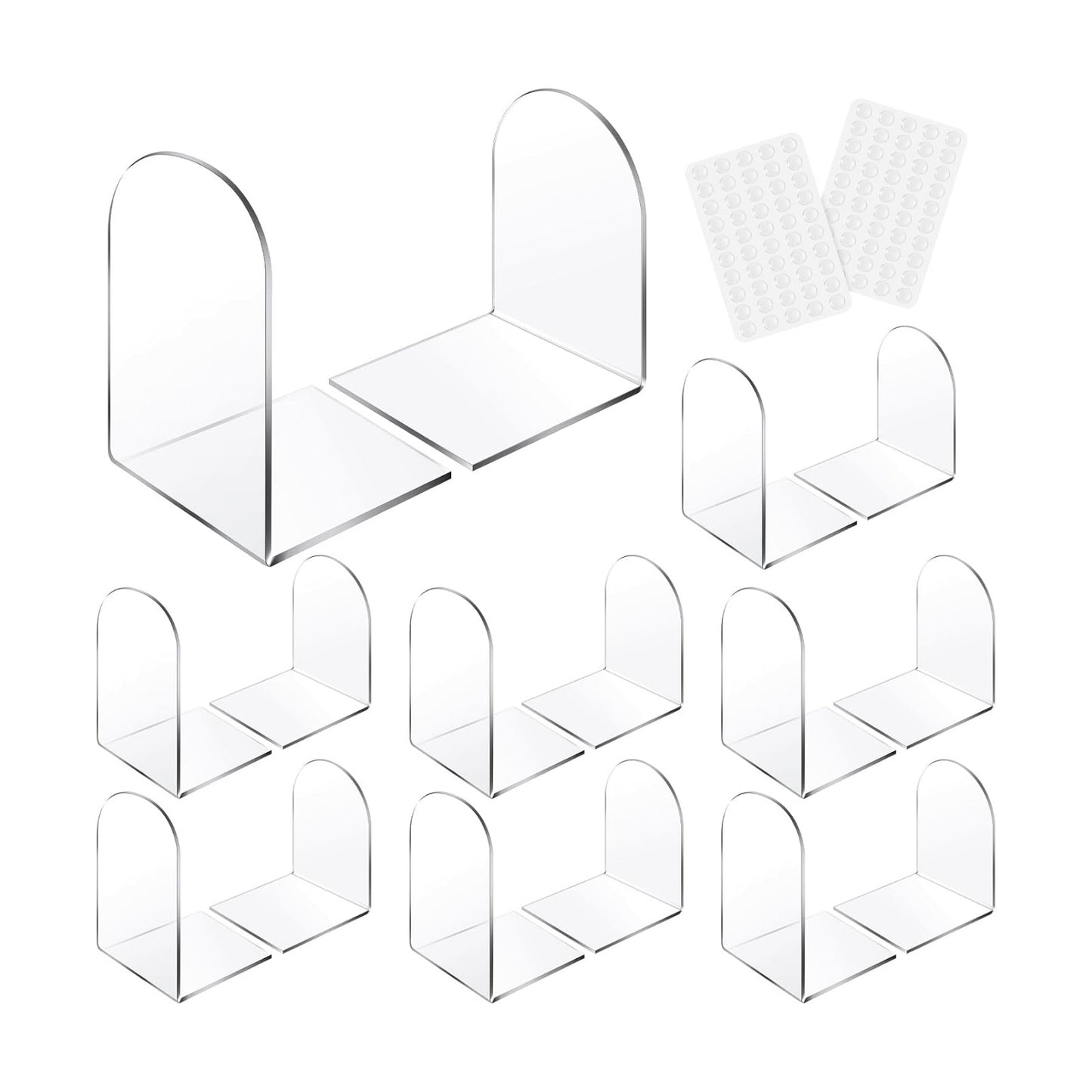 Acrylic Book Ends / Clear / Set of 16