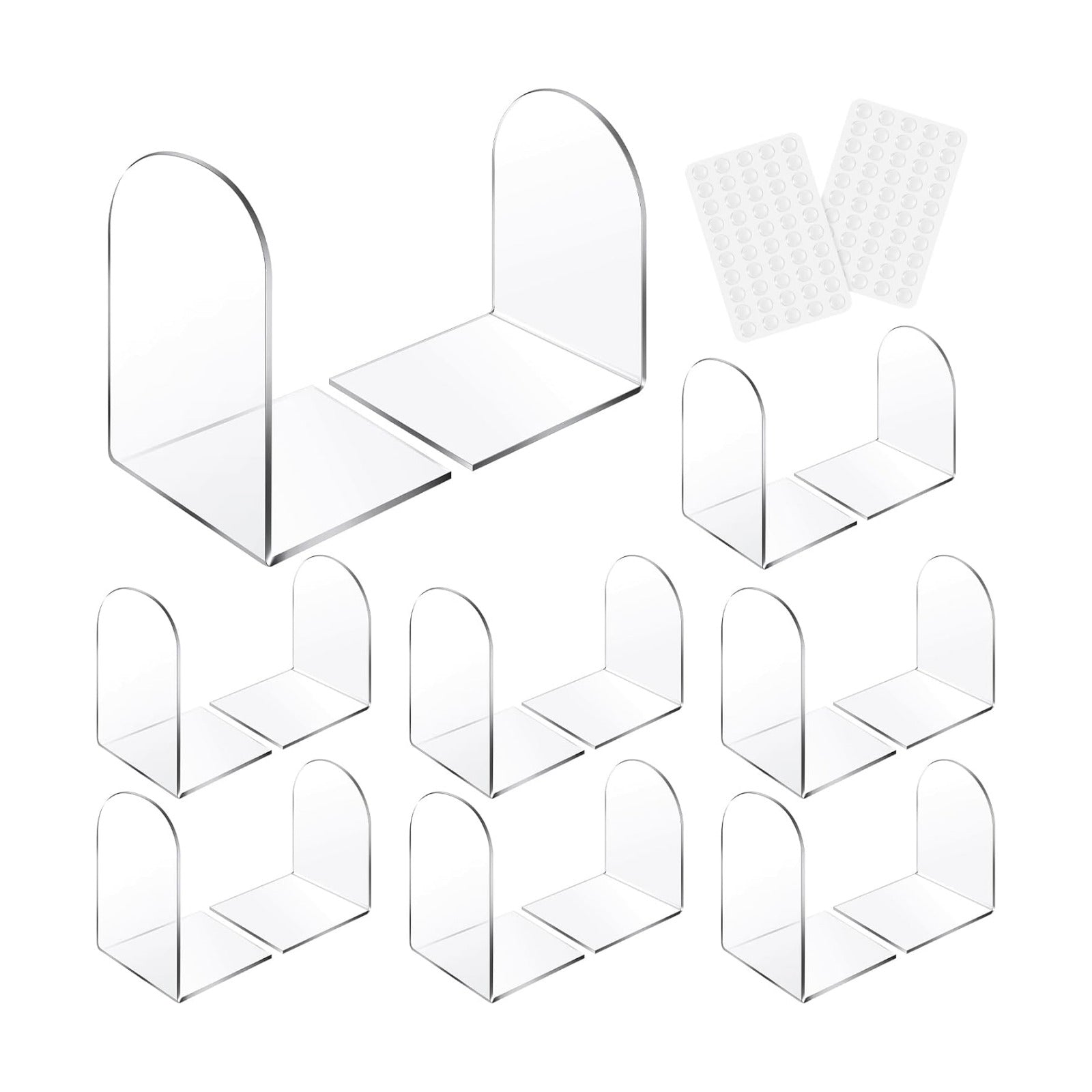 Acrylic Book Ends / Clear / Set of 16