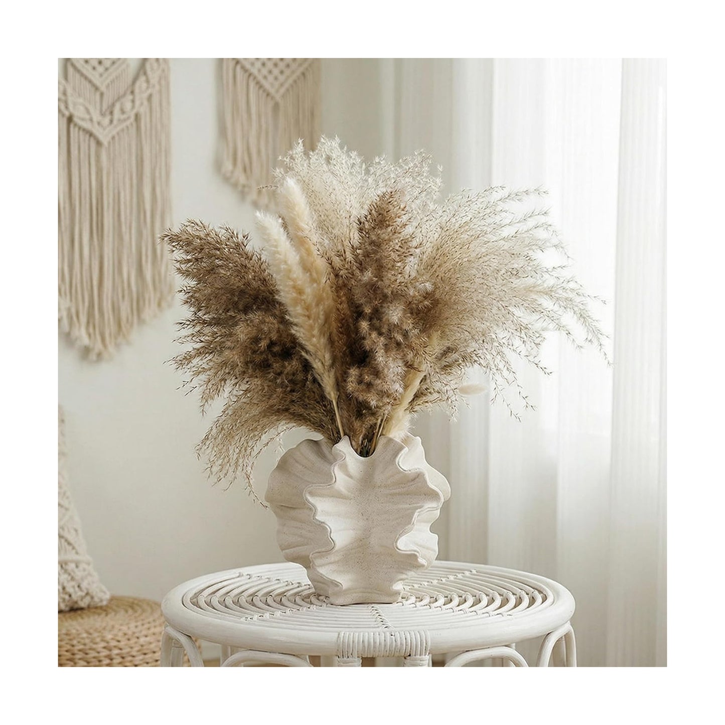 Cream Ceramic Vase / White