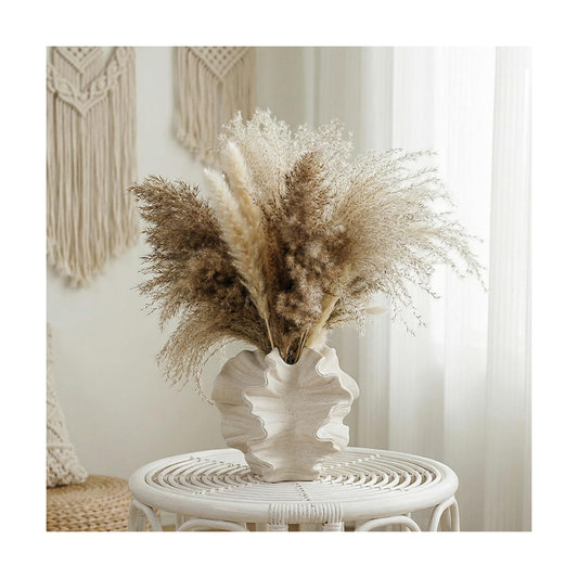 Cream Ceramic Vase / White