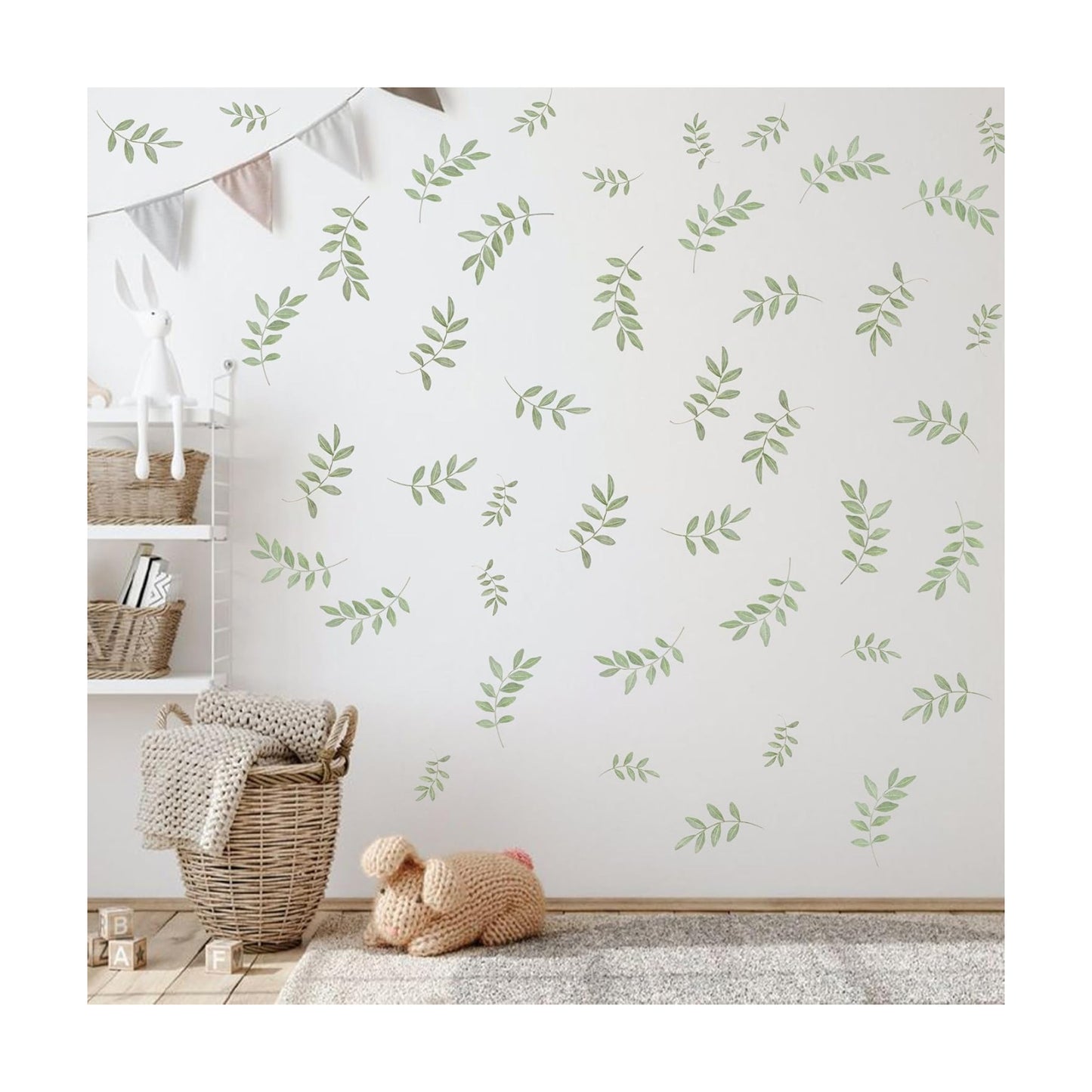 Boho Greenery Leaves Wall Decals / Greenl Leaves / Green
