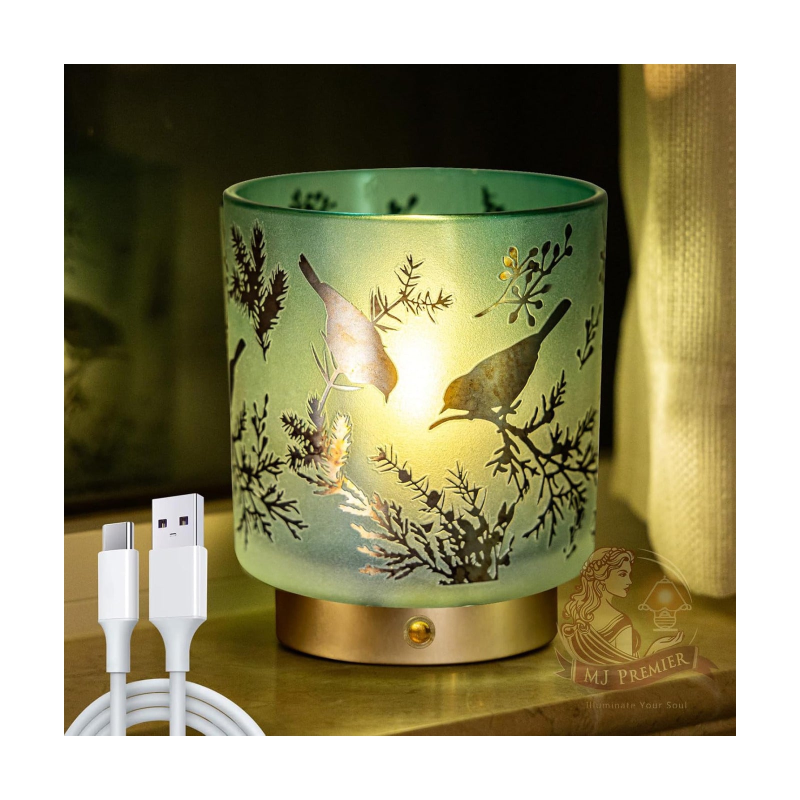 Cordless Lamp Rechargeable, Small Decorative Touch Lamp for Nightstand | Glass Battery Operated Table Lamps Dimmable