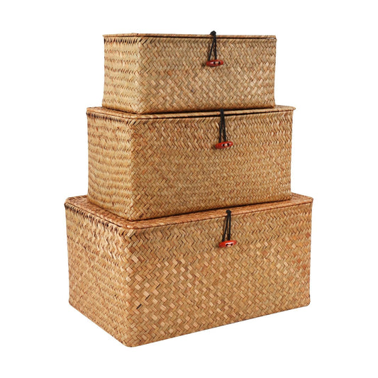 Wicker Shelf Baskets / Natural / Set of 3