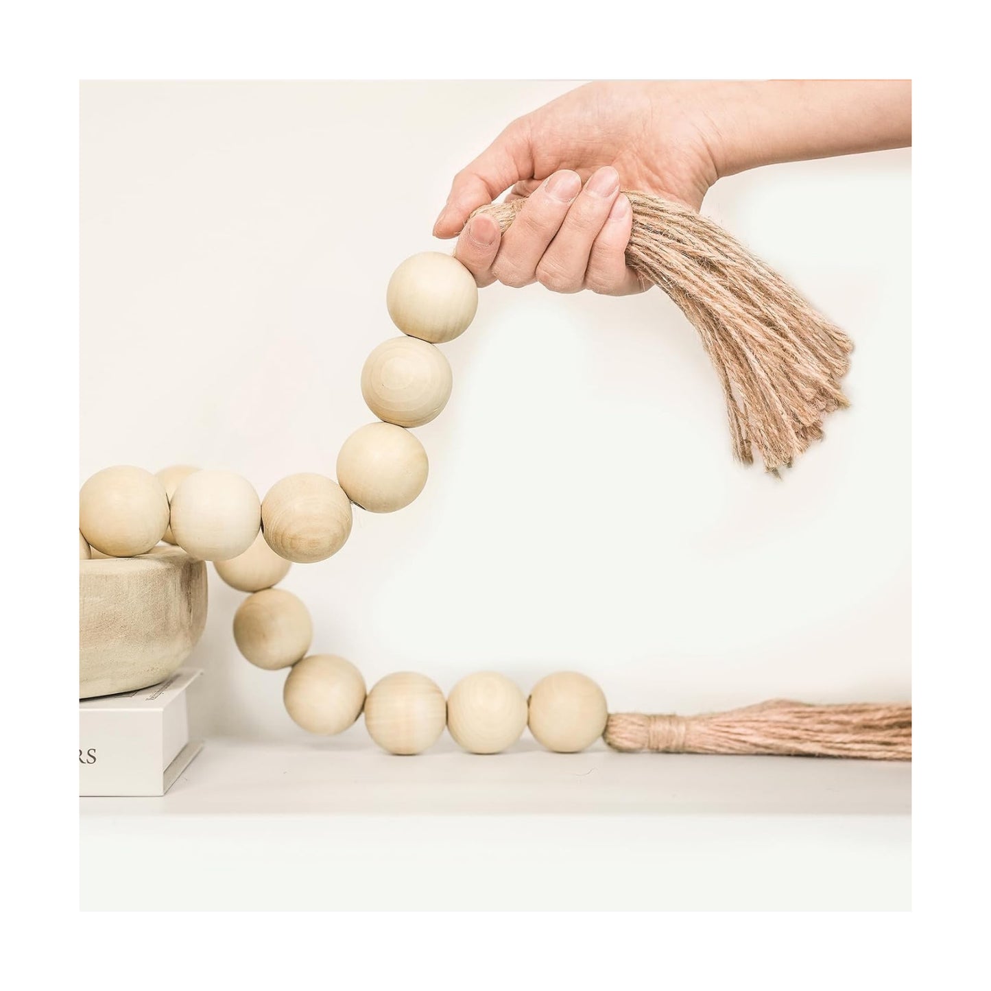 Wooden Beads Garland / Natural / 50 Inches