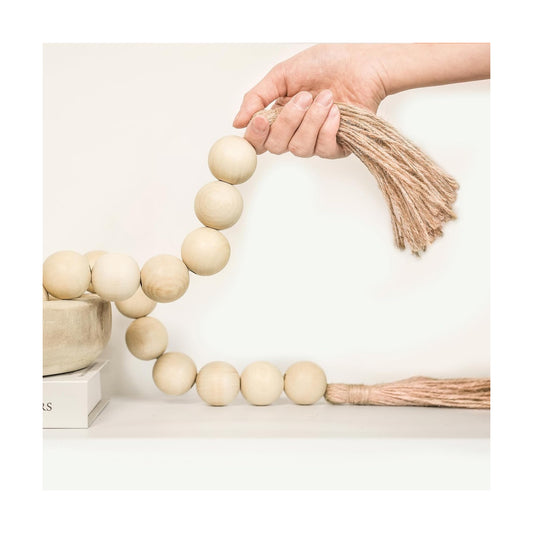Wooden Beads Garland / Natural / 50 Inches