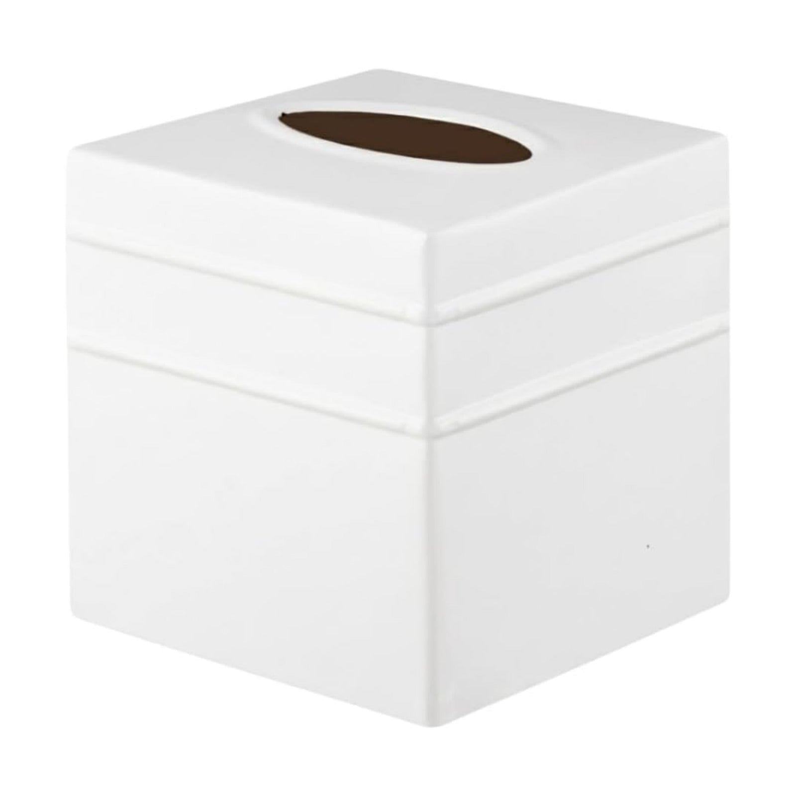 Handcrafted White Metal Tissue Holder Box / Border Embossed / Classic White