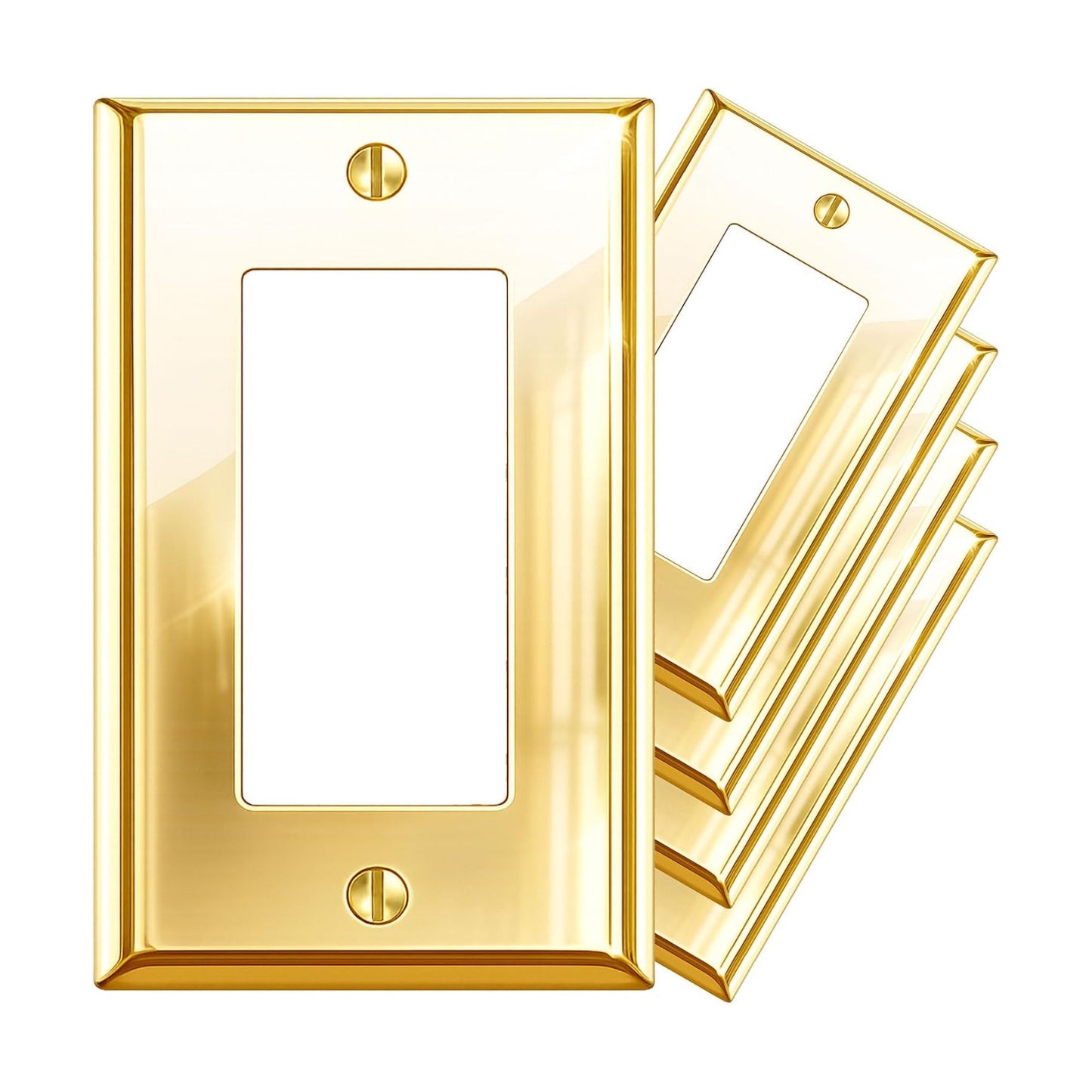 Rio Salto MIDSIZE BRASS Rocker Light Switch Cover Plate High Polished Gold Decorator Paddle GFCI Wall Plate — Signature