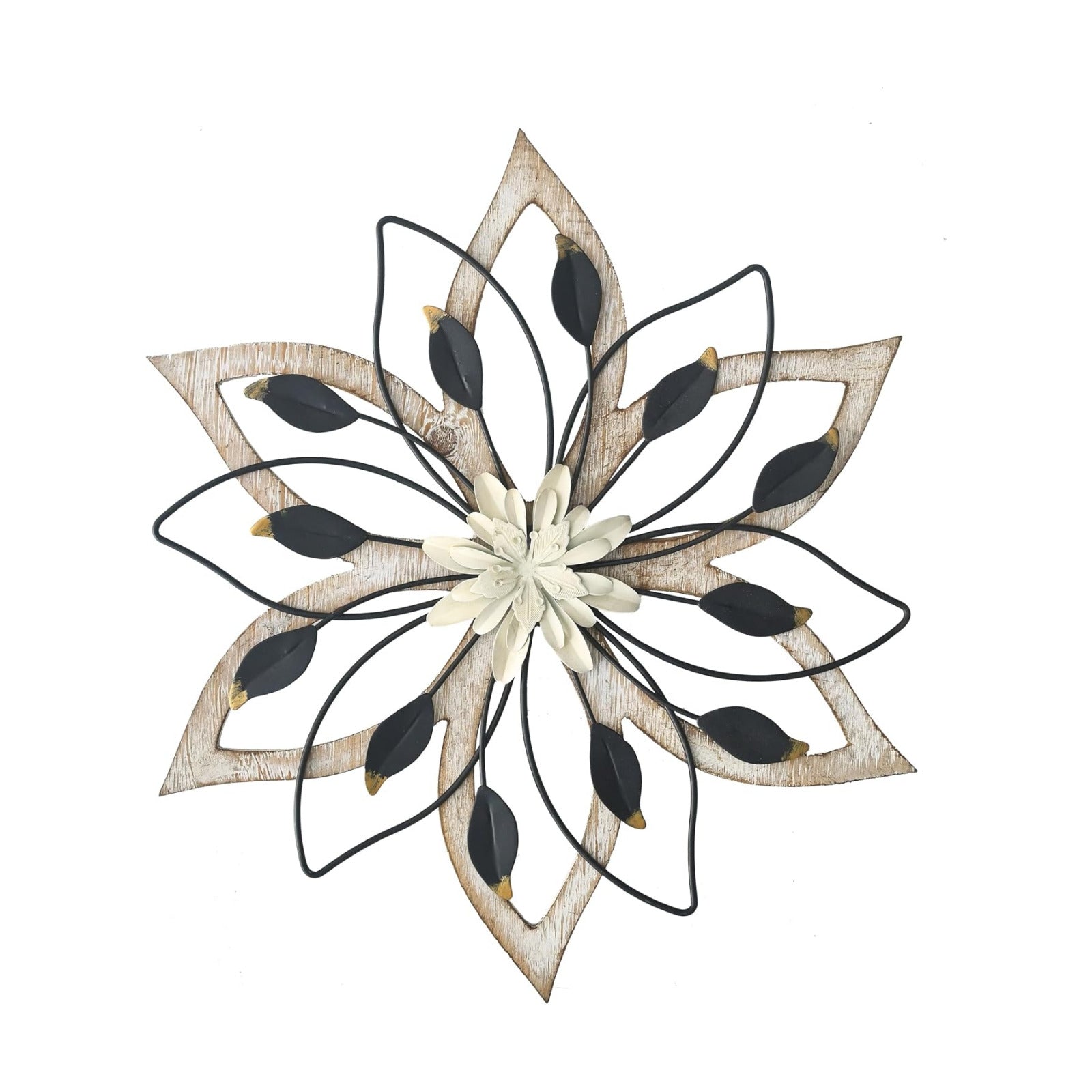 Flowers Wood Wall Decor / Whitewash