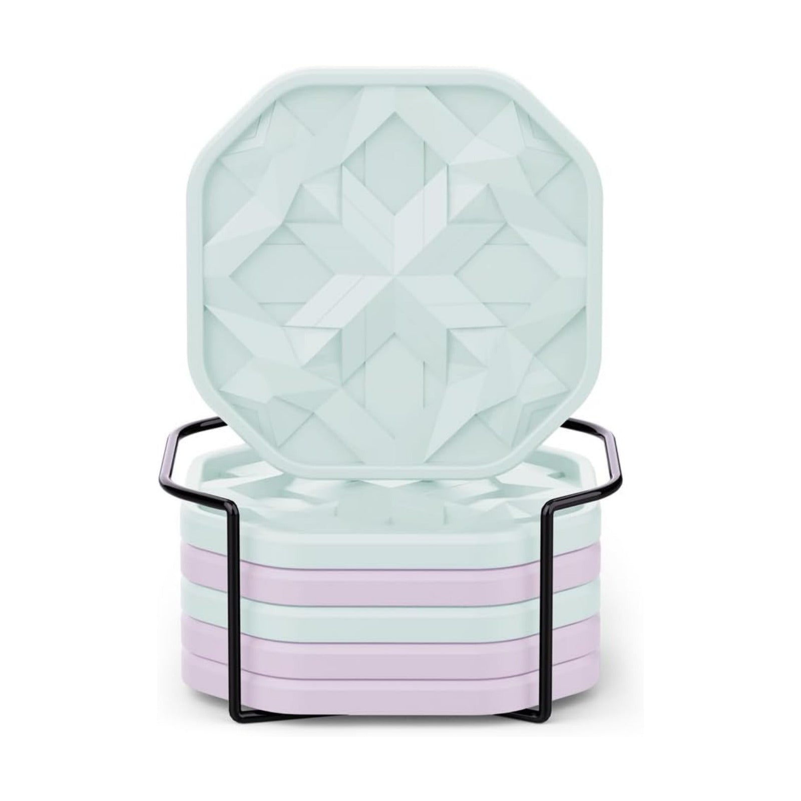 Tailored Holder / Modern Home Bar or Aesthetic / W/ Holder / 12. Mint and Lavender / Set of 6