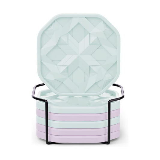 Tailored Holder / Modern Home Bar or Aesthetic / W/ Holder / 12. Mint and Lavender / Set of 6