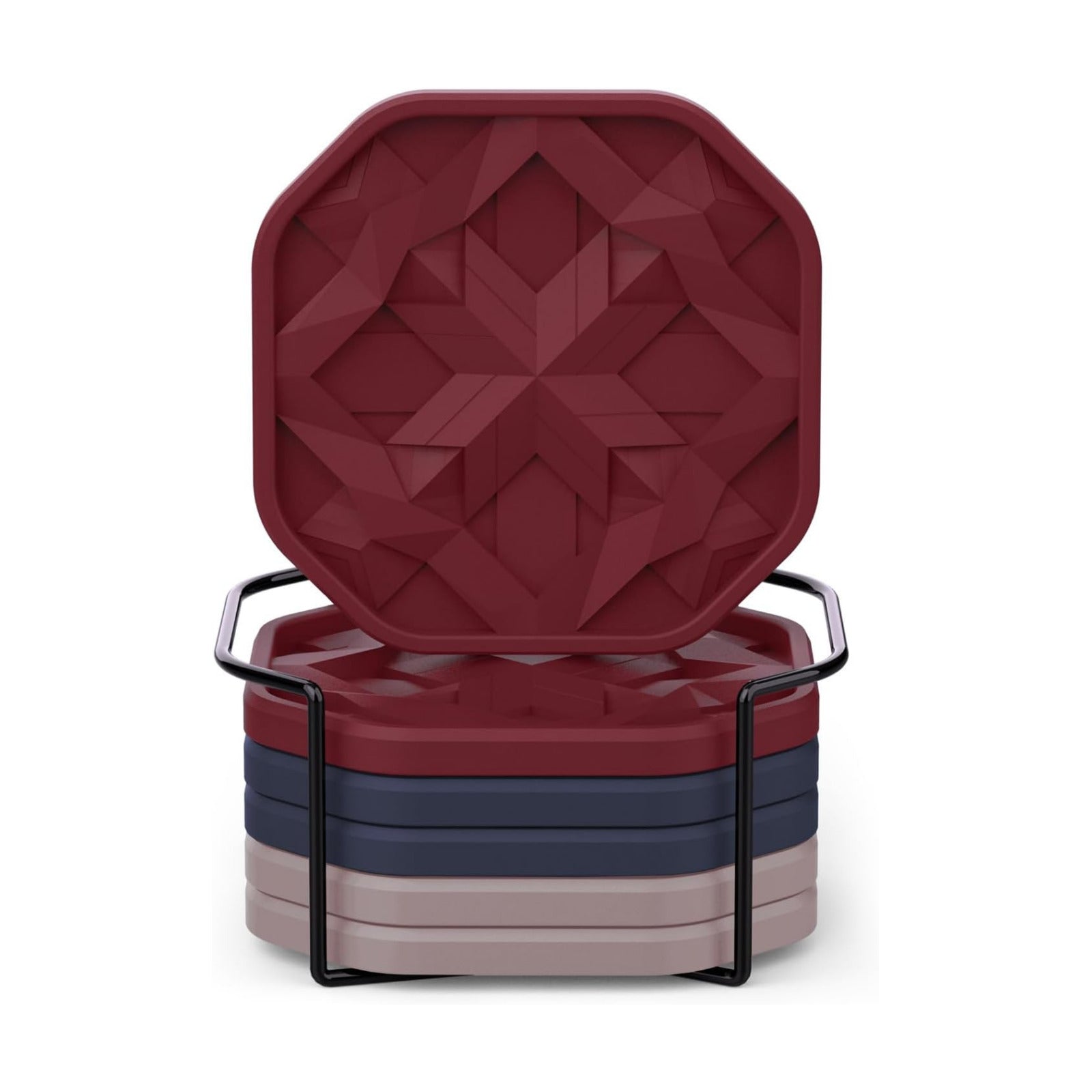 Tailored Holder / Modern Home Bar or Aesthetic / W/ Holder / 13. Burgundy and Blue / Set of 6