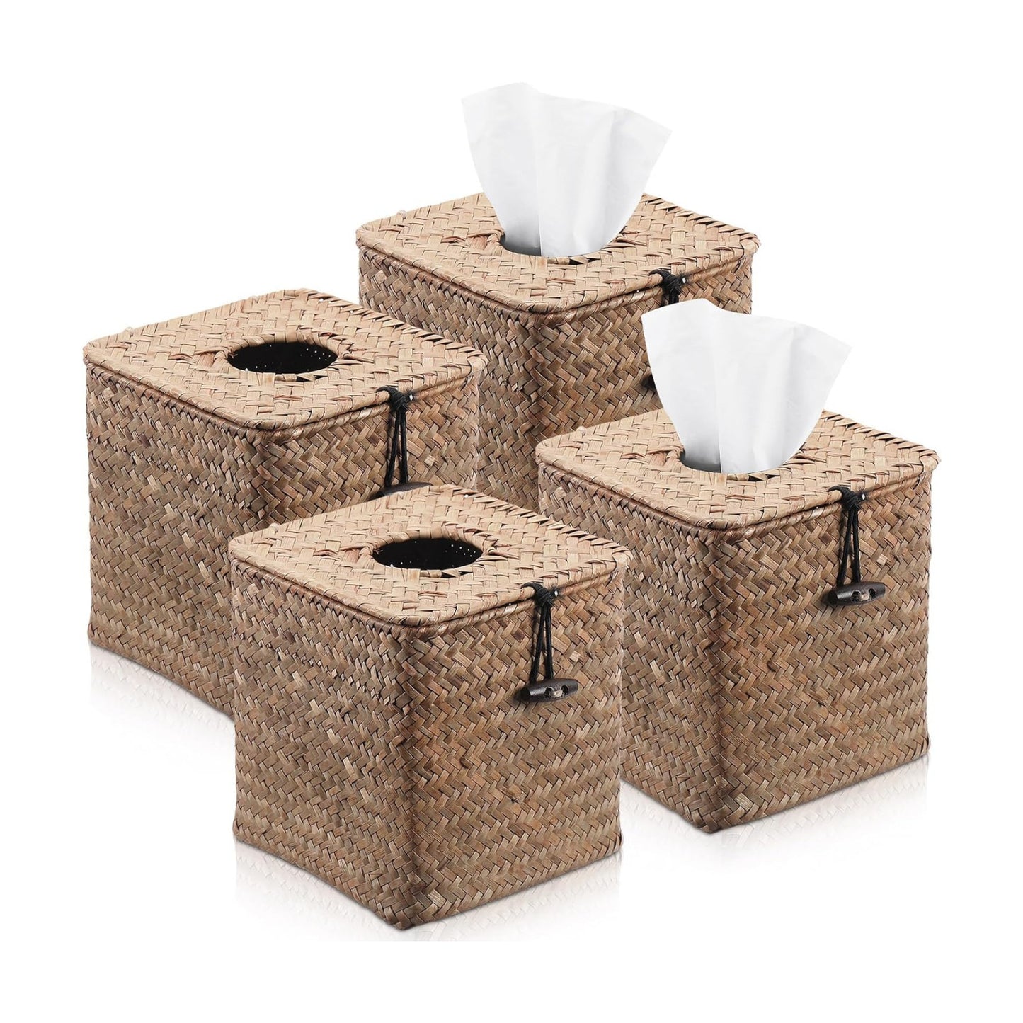 Rattan Tissue Box Cover Square / Set of 4