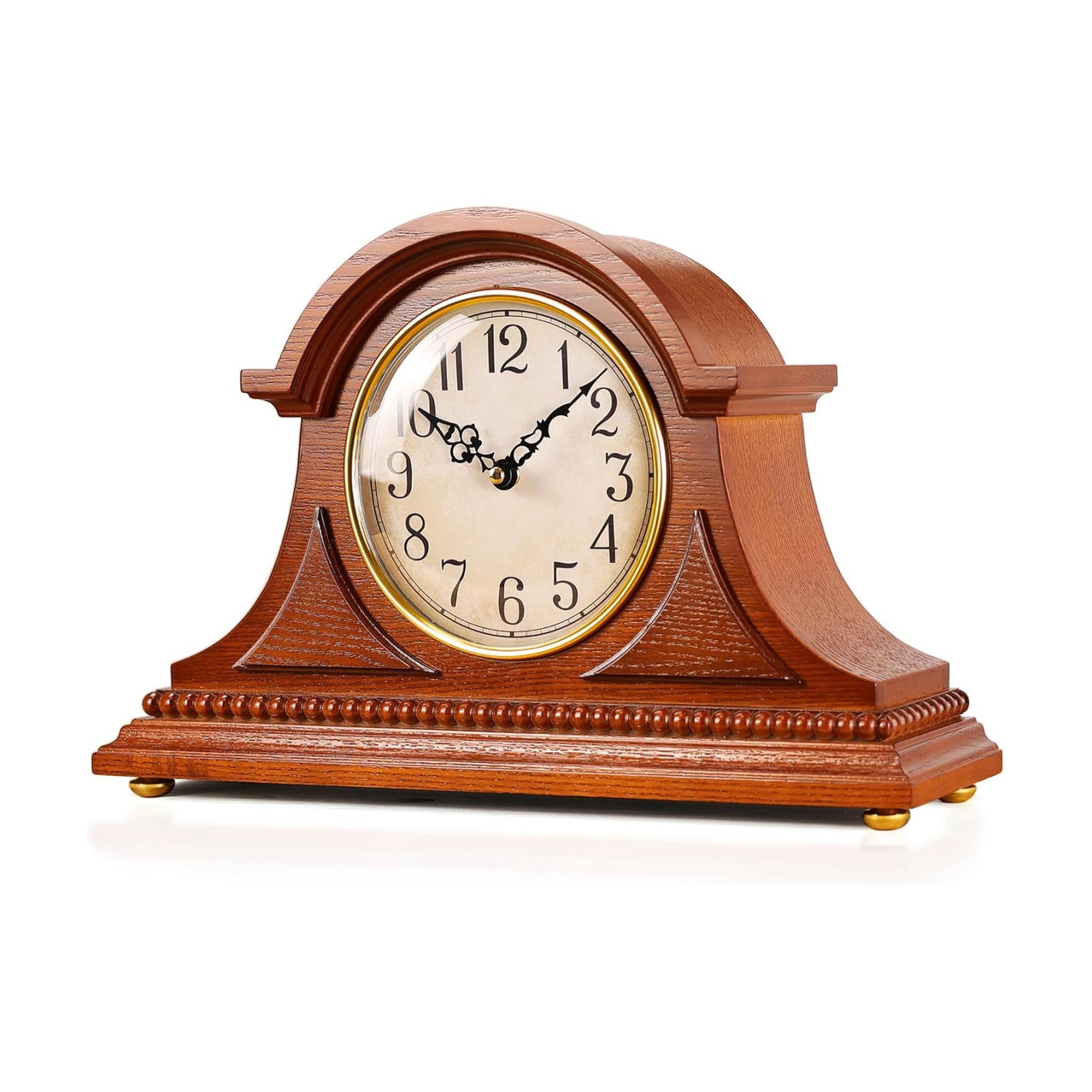 AYRELY® Grandfather Mantel Clock with Hour/Quarter-Hour Chime, Elegant Wooden Frame, Table Clocks Battery Operated