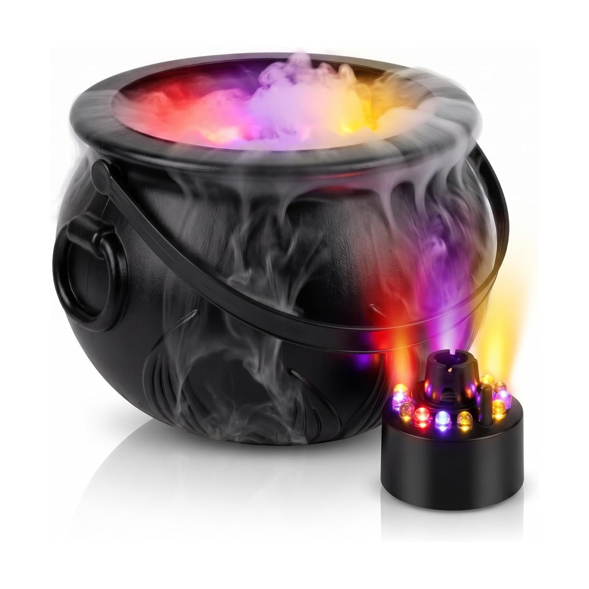 PMU 2pc Cauldron set, 10in Black Cauldron w/Mist Maker & Multicolor Fogger