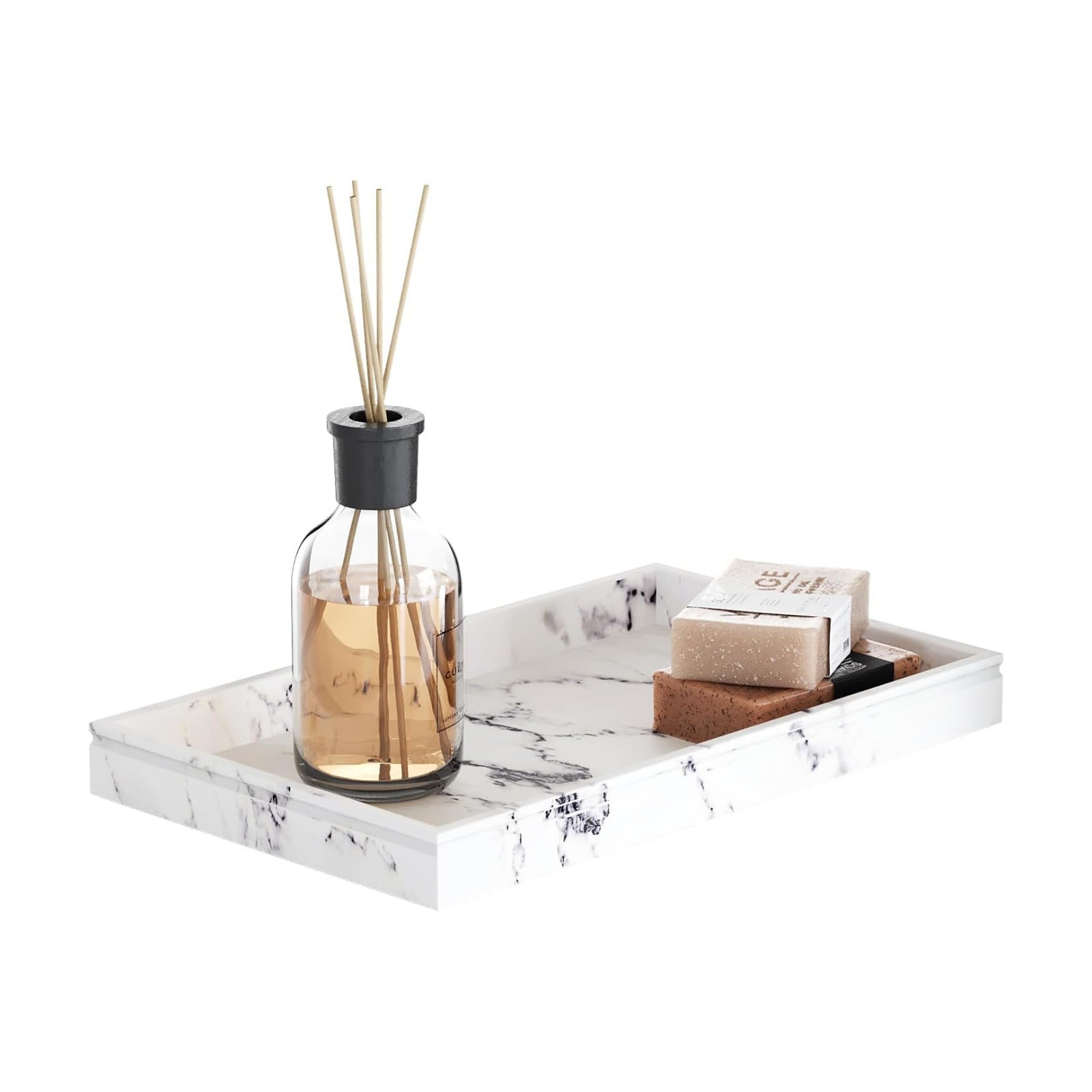 Decor Tray / Coffee Table Tray Decor / White Marble Look