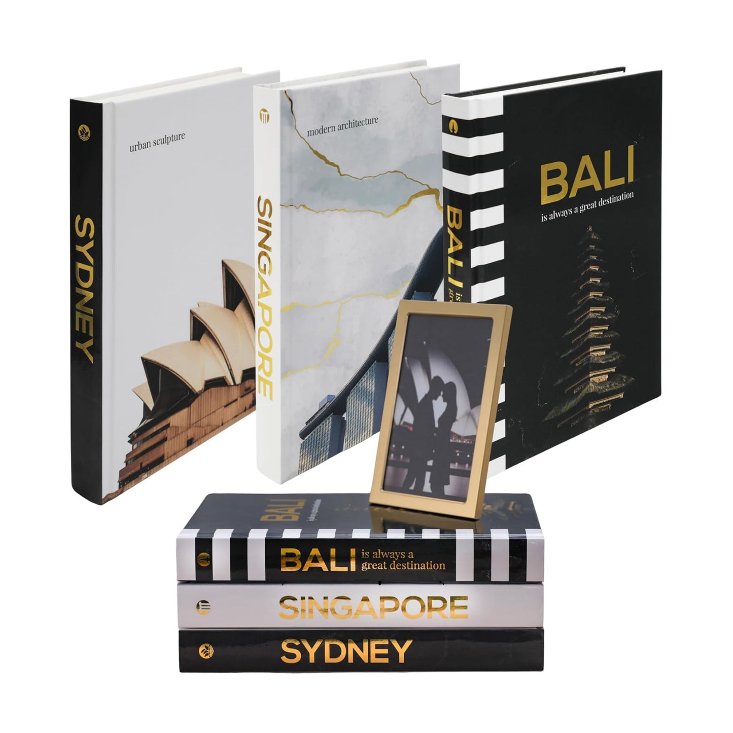 Decorative Books / Gold Foiled Decor Books / Black