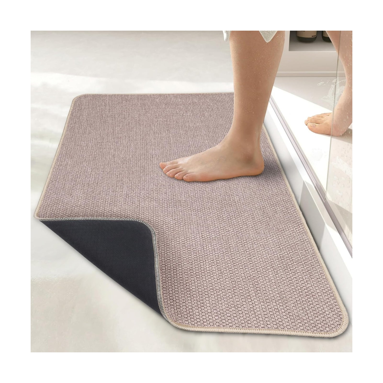 Bath Mat,Ultra Thin Bathroom Runner Rugs,Large Bath Mats for Bathroom,Quick Dry,Non-Slip,Machine Washable,Low Pile,Bath