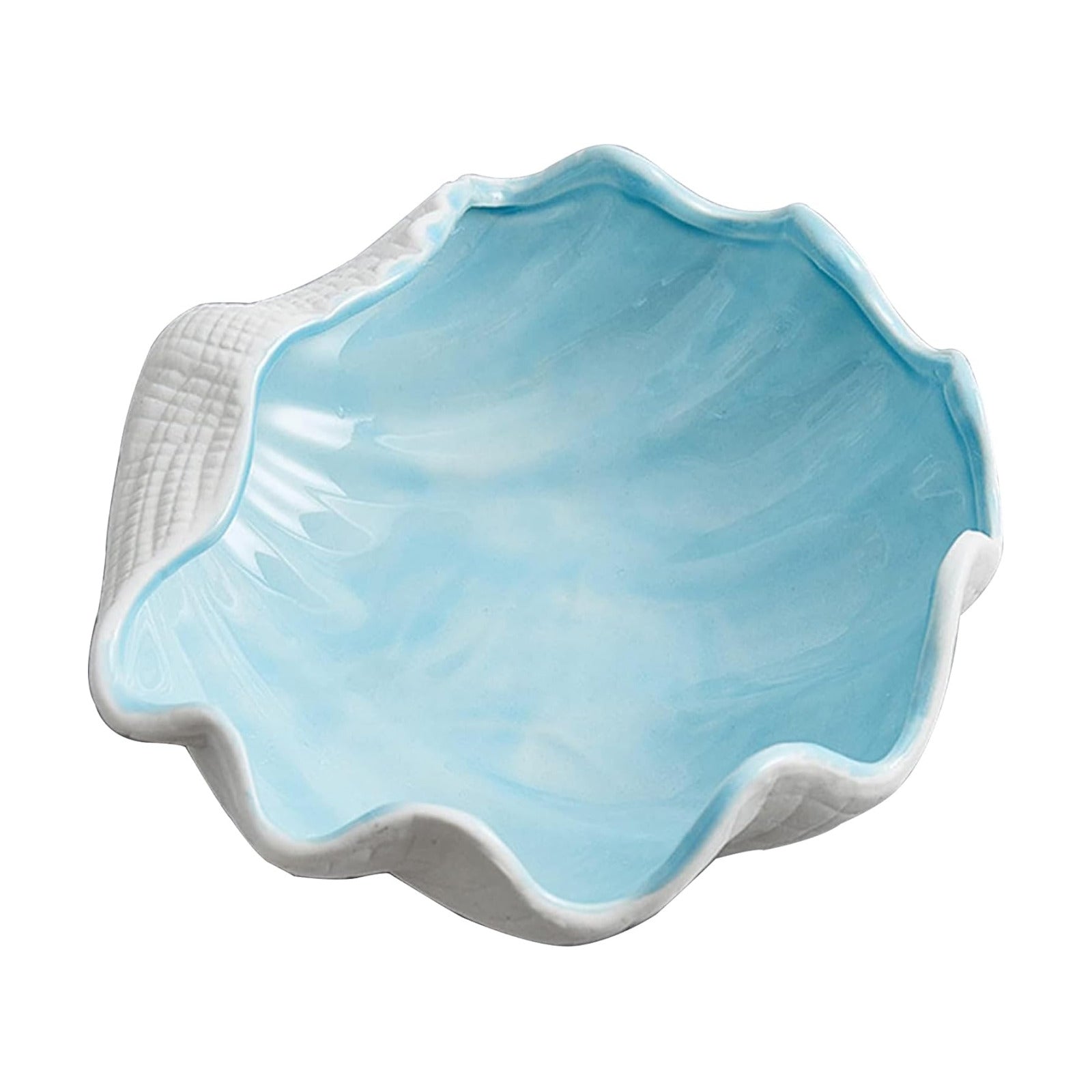 Large Shell Jewelry Dish Tray Ceramic Shell Ring / Shell Jewelry Decorative Tray / 6.7 x 7 x 2.4
