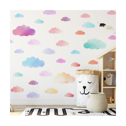 Clouds Wall Decals Colorful Clouds Wall Stickers for Baby Nursery Playroom Bedroom / Clouds-1