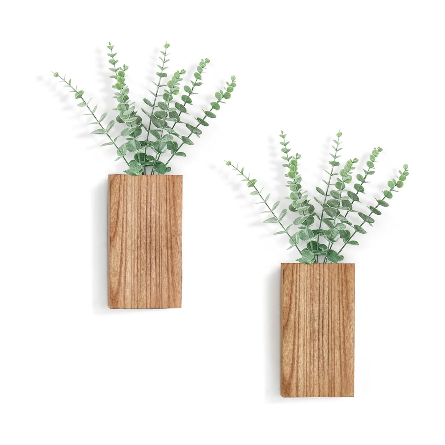 Wood Wall Planter Vase / Natural / Medium / Set of 2