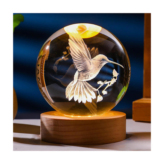 Figurine Glass Animal Decor / Hummingbird