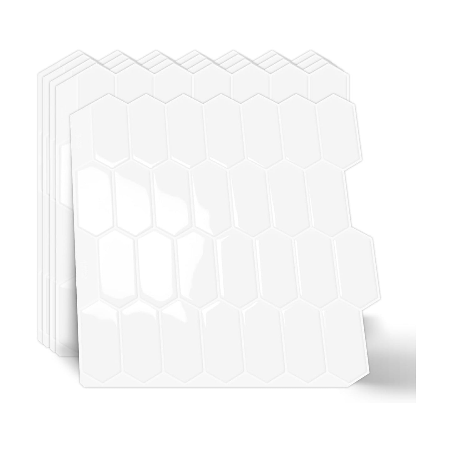 3D Waterproof Self-Adhesive Wall Tile Stick on Backsplash / White