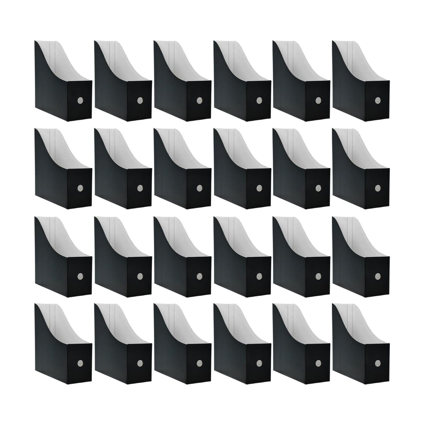 Limitliho 24 Pack Black Cardboard Magazine File Holder for Desk or Shelves | 10.6''H×10.2'L×3.5''W Cardboard Magazine