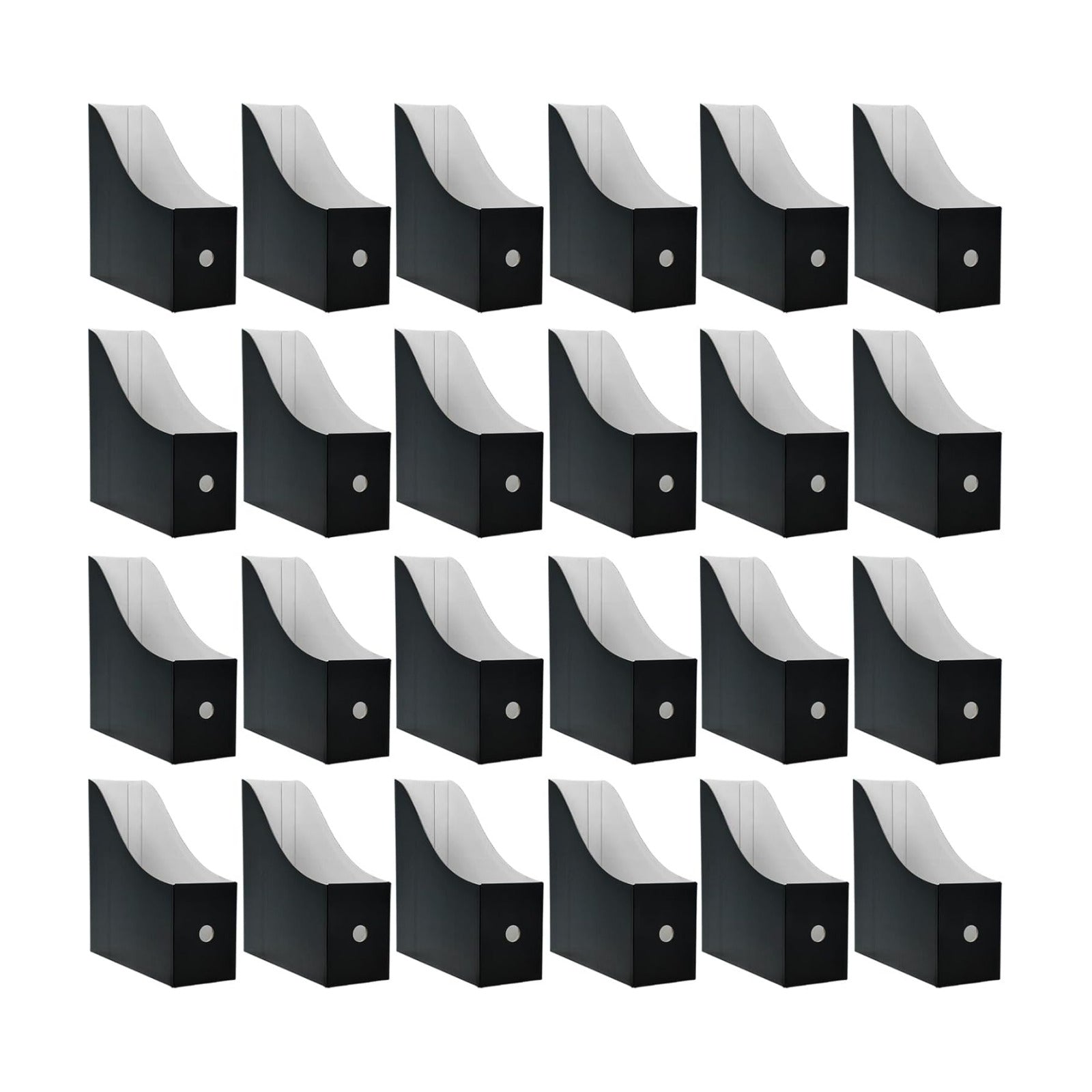 Limitliho 24 Pack Black Cardboard Magazine File Holder for Desk or Shelves | 10.6''H×10.2'L×3.5''W Cardboard Magazine