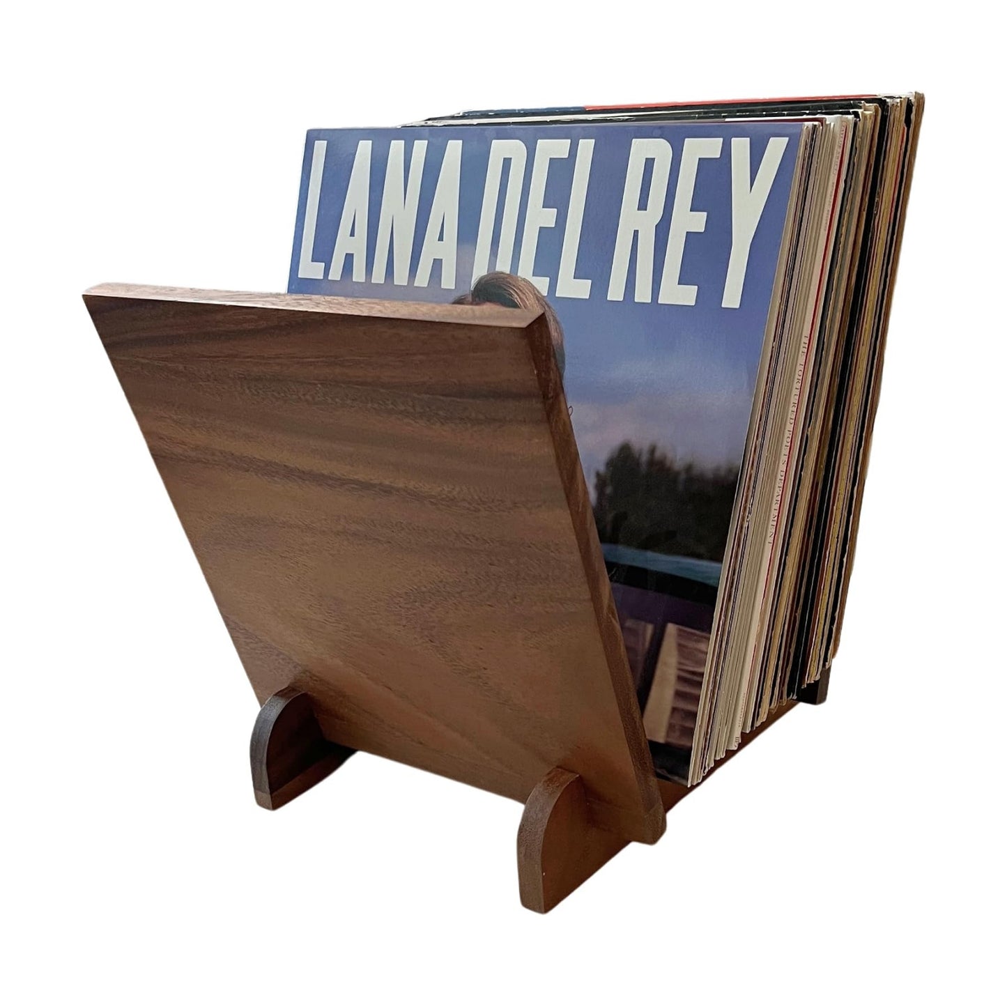 Natural Wood Vinyl Record Holder Shelf, Tabletop LP Storage Rack, Walnut Album Display, Vinyl Stand, Flip File Record