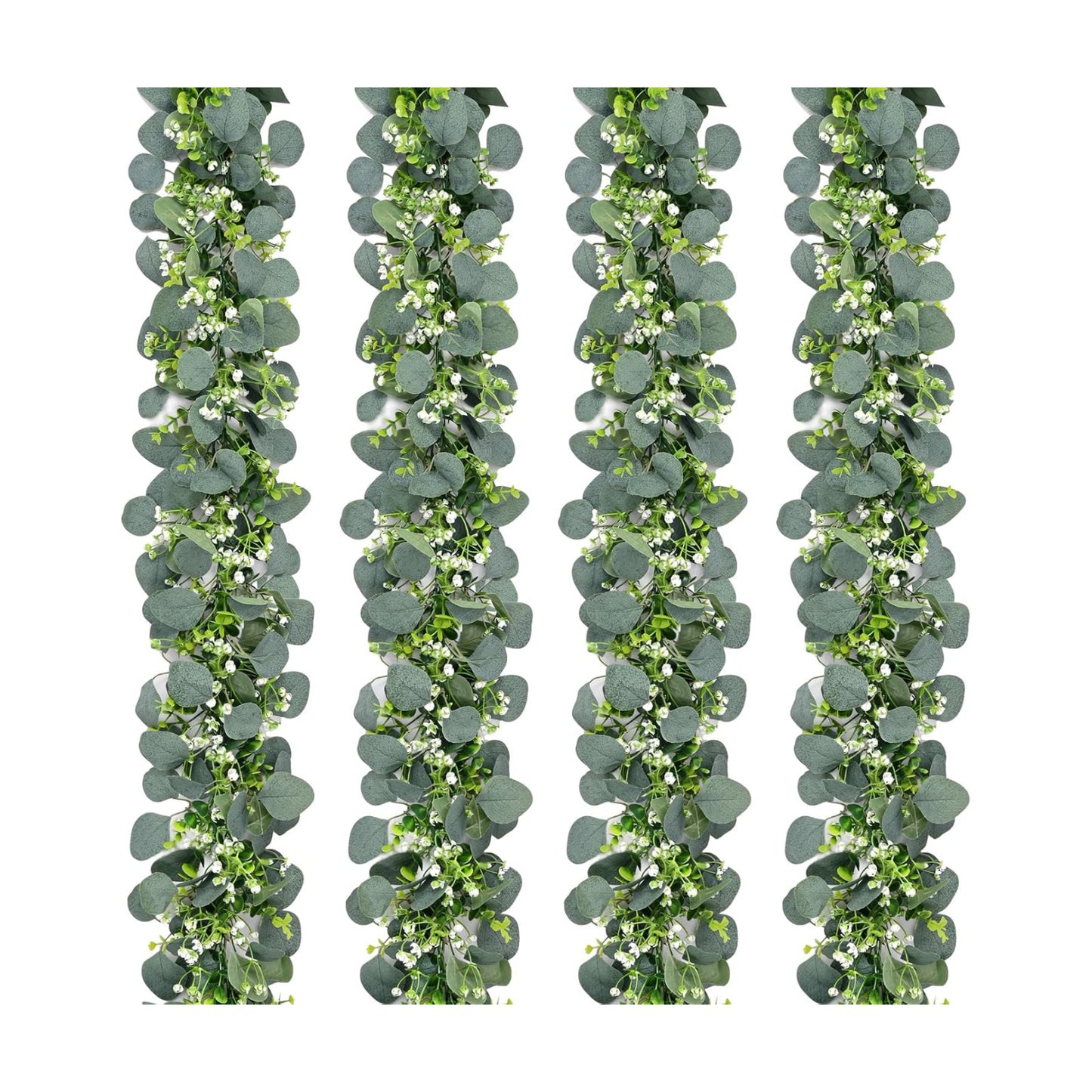 Garland / Flowers / Eucalyptus Garland / Green / 5.9 Inch / Set of 4